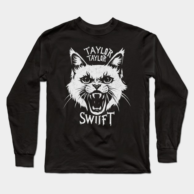 Angry Cat Swift Long Sleeve T-Shirt by Aldrvnd